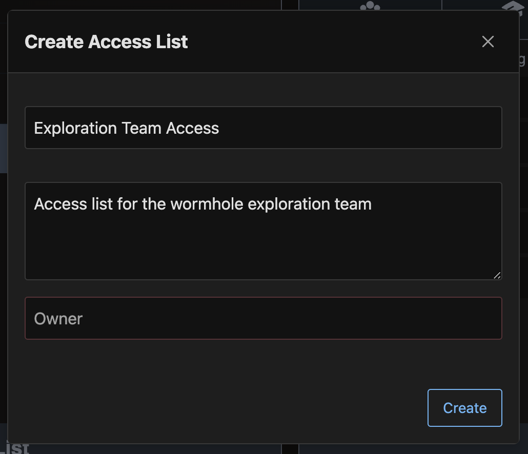 Create Access List